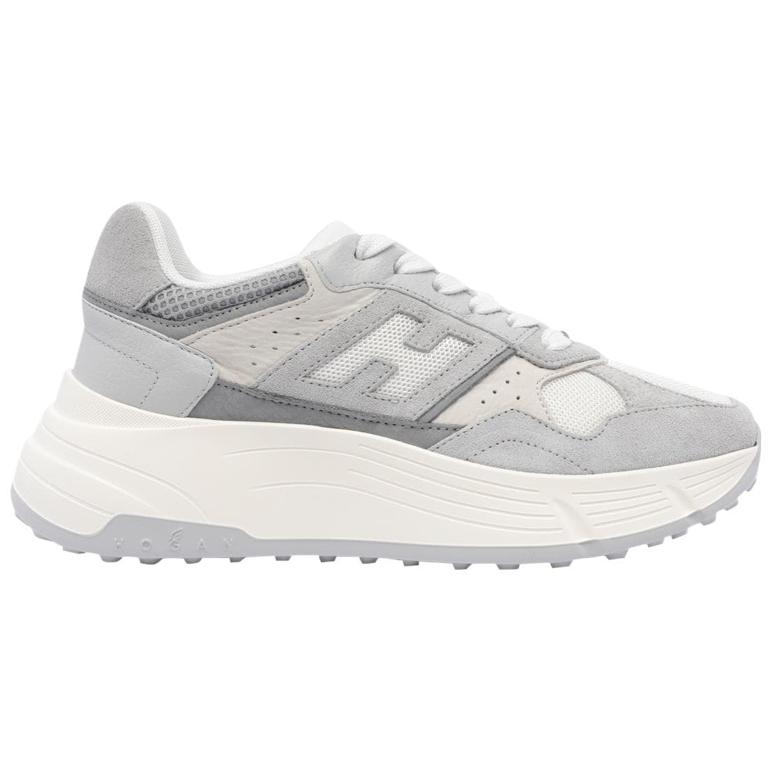 Кроссовки Hogan Suede Low Top Lace-Up Sneakers Gray White - изображение 2