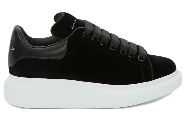 Кроссовки Alexander McQueen Velvet Sneakers Black - изображение 2