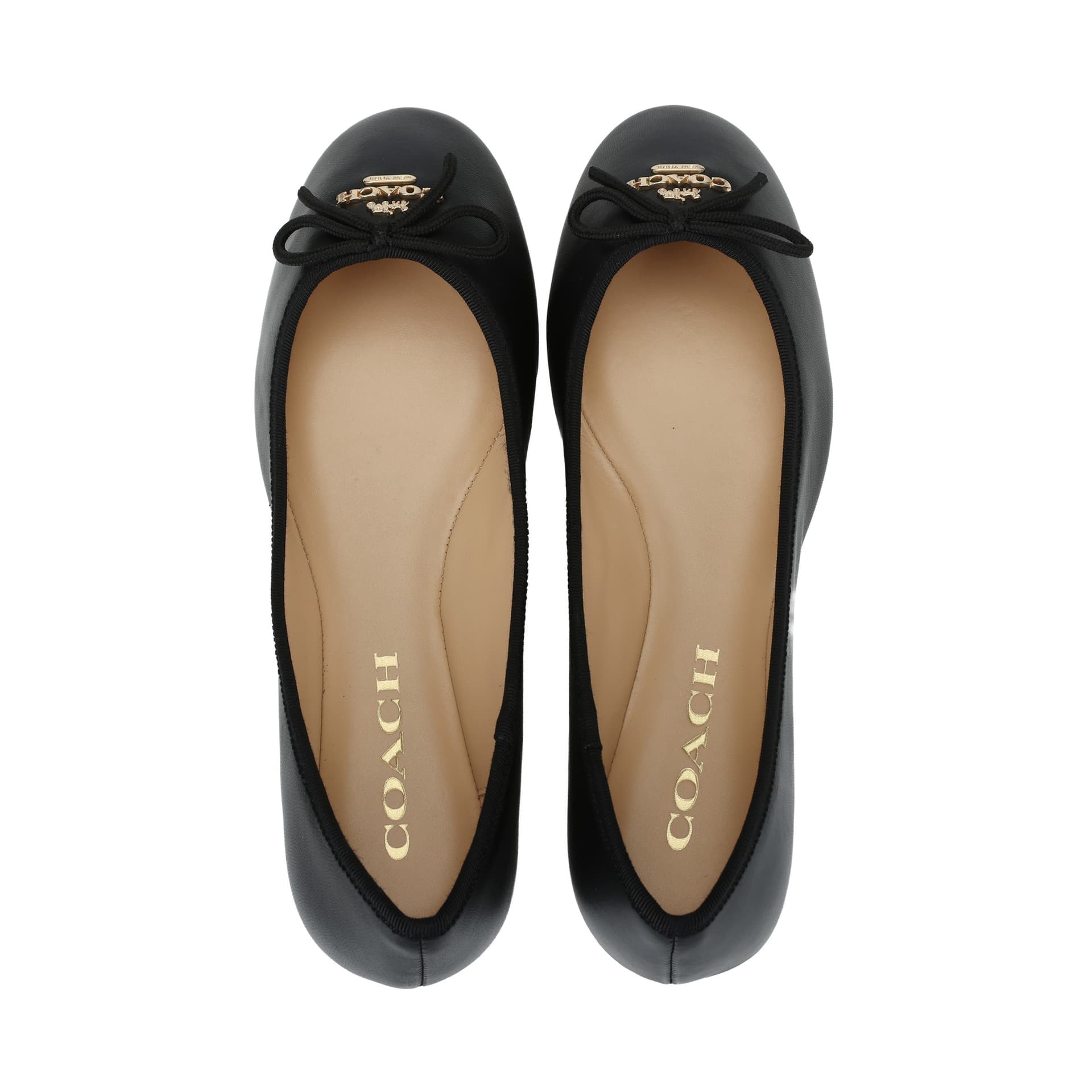 Тапочки Coach Leather Slip-On Ballet Flat Black - изображение 3