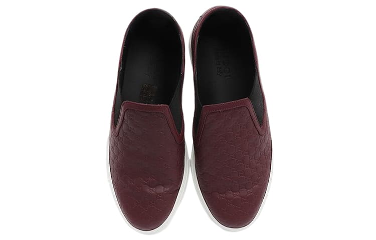 Ботинки Gucci Leather Slip-On Fashion Sneakers Burgundy - изображение 3
