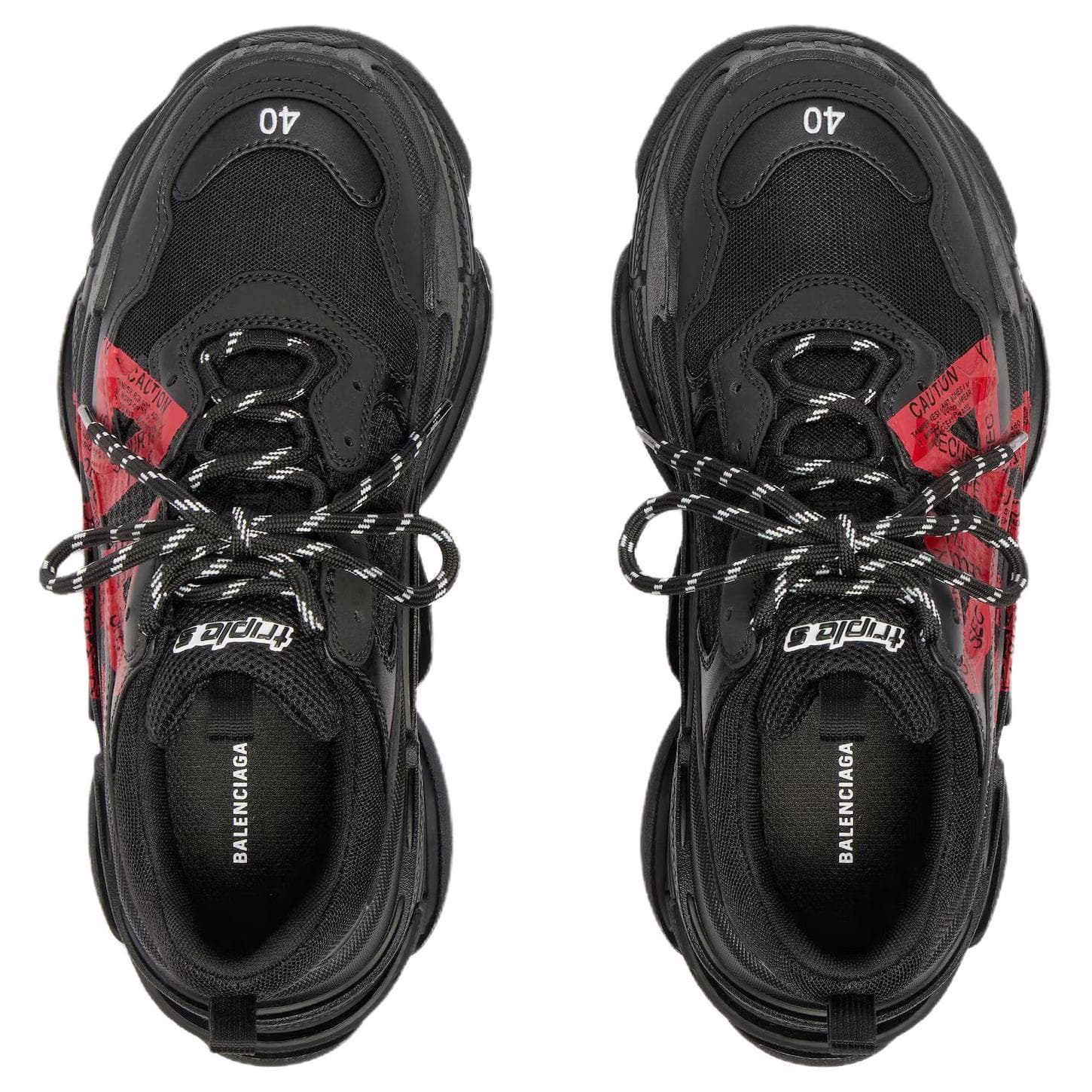 Кроссовки Balenciaga Triple S Low Топ Массивные кроссовки Женские Черный Красный - изображение 6