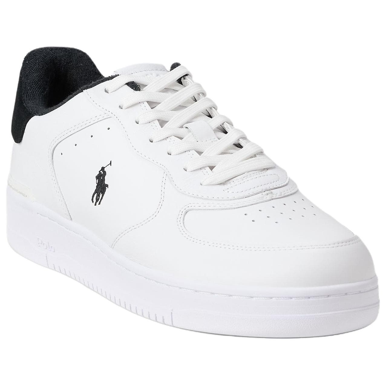 Кроссовки Polo Ralph Lauren Court Masters Кожа Замша Низкие Кеды Скейтборд Обувь Мужская Белый Черный - изображение 3