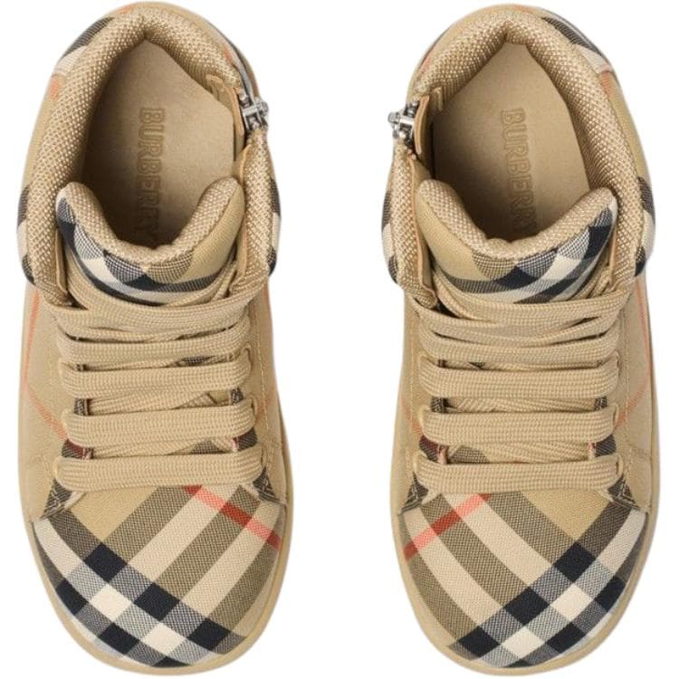 Burberry Высокие Кеды для Детей Песочно-Бежевые Детские - изображение 4