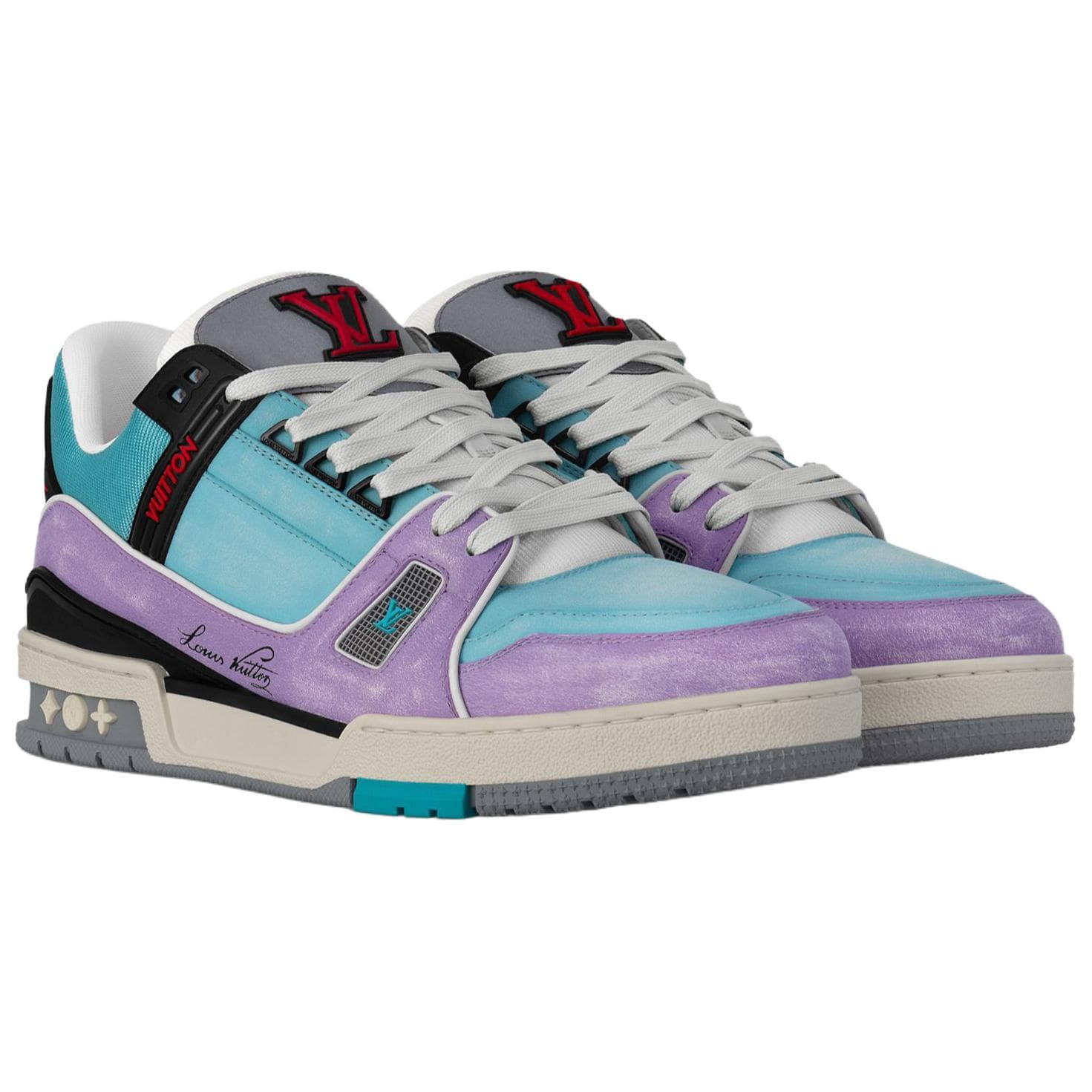 Кроссовки LOUIS VUITTON Trainer Blue Purple - изображение 2