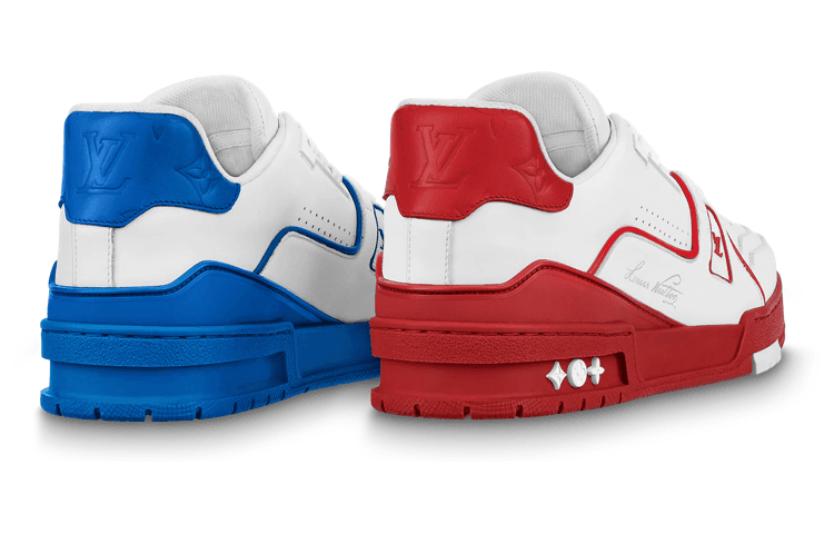 Кроссовки Louis Vuitton Trainer Low Top Sneakers Blue Red - изображение 3