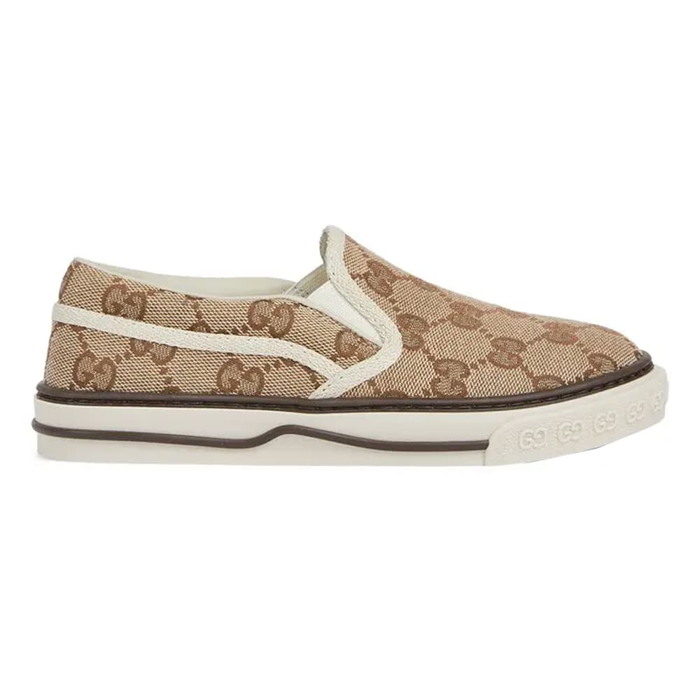 Кроссовки Gucci Original GG Цвет холста Low Топ Повседневная обувь Бежевый Детский - изображение 2