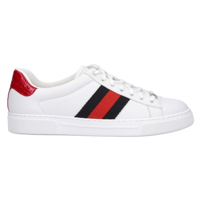 Кроссовки Gucci Ace Leather Sneakers White Red - изображение 2