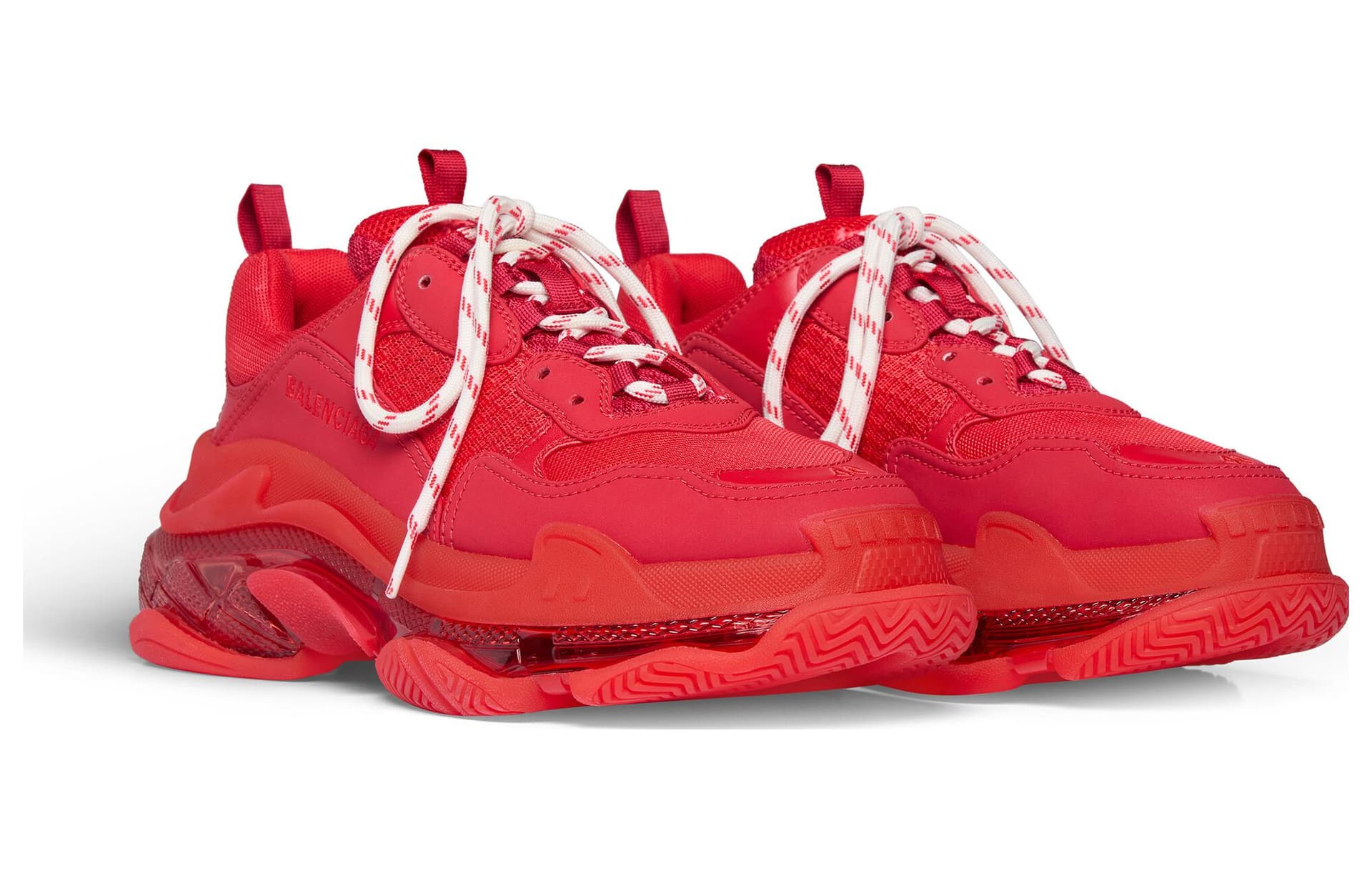 Кроссовки Balenciaga Triple S Сетчатая ткань Низкий топ Повседневная обувь Мужская Красная - изображение 3