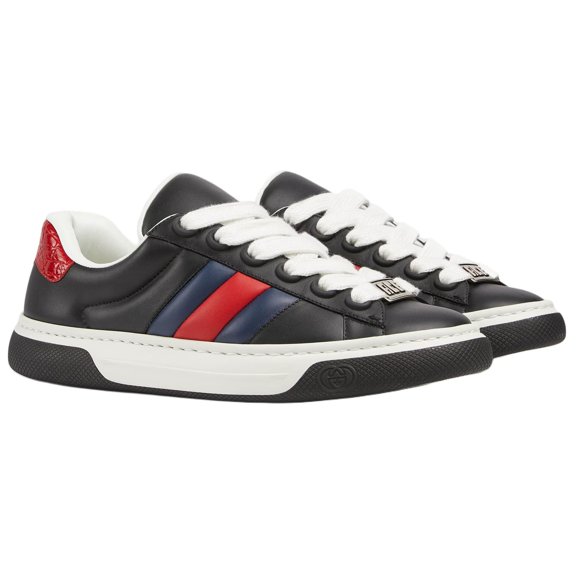 Кроссовки Gucci Ace Leather Low Top Sneakers Black - изображение 3