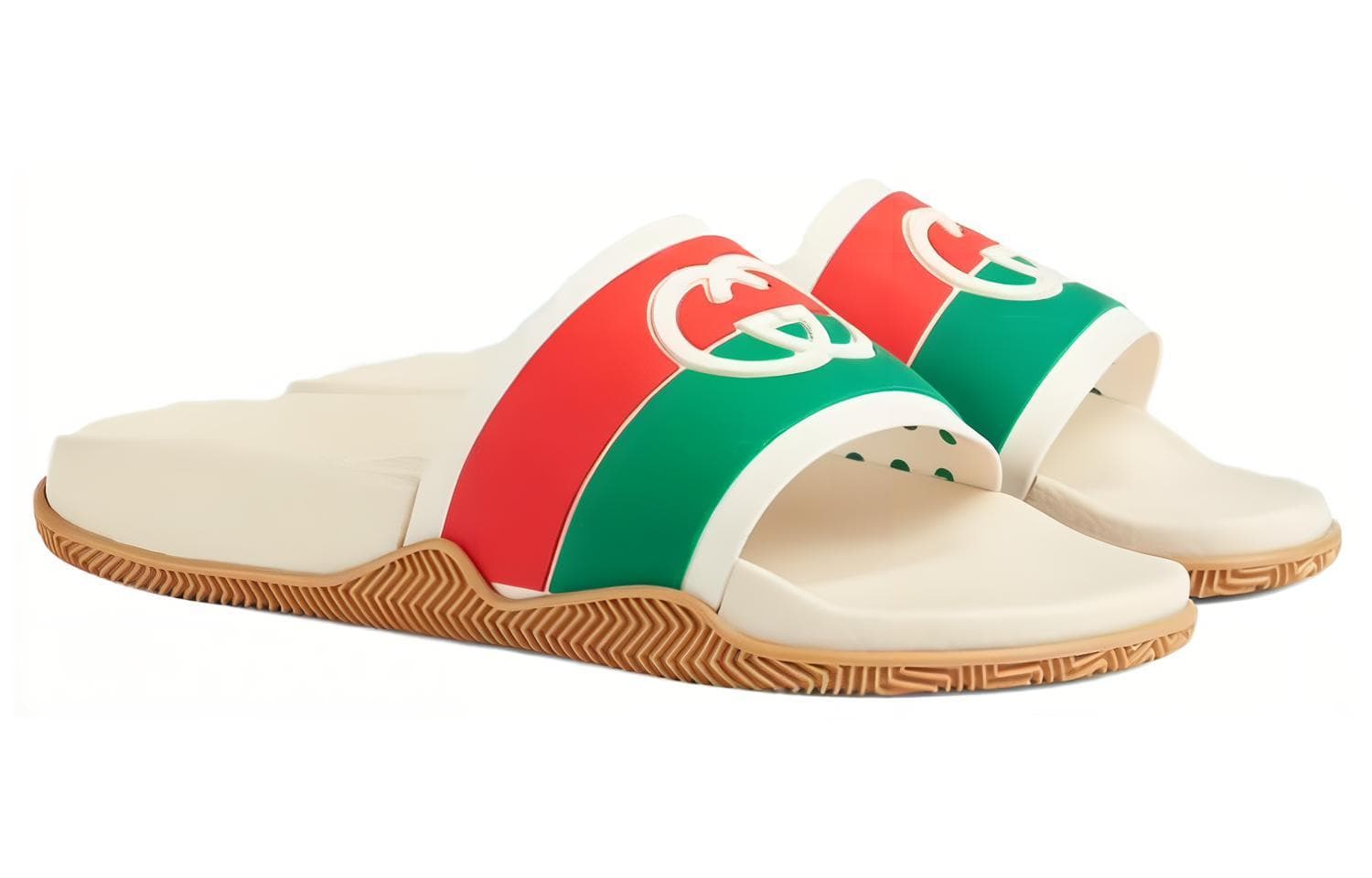 Сандалии Gucci Slide Sandals White Orange Green - изображение 3