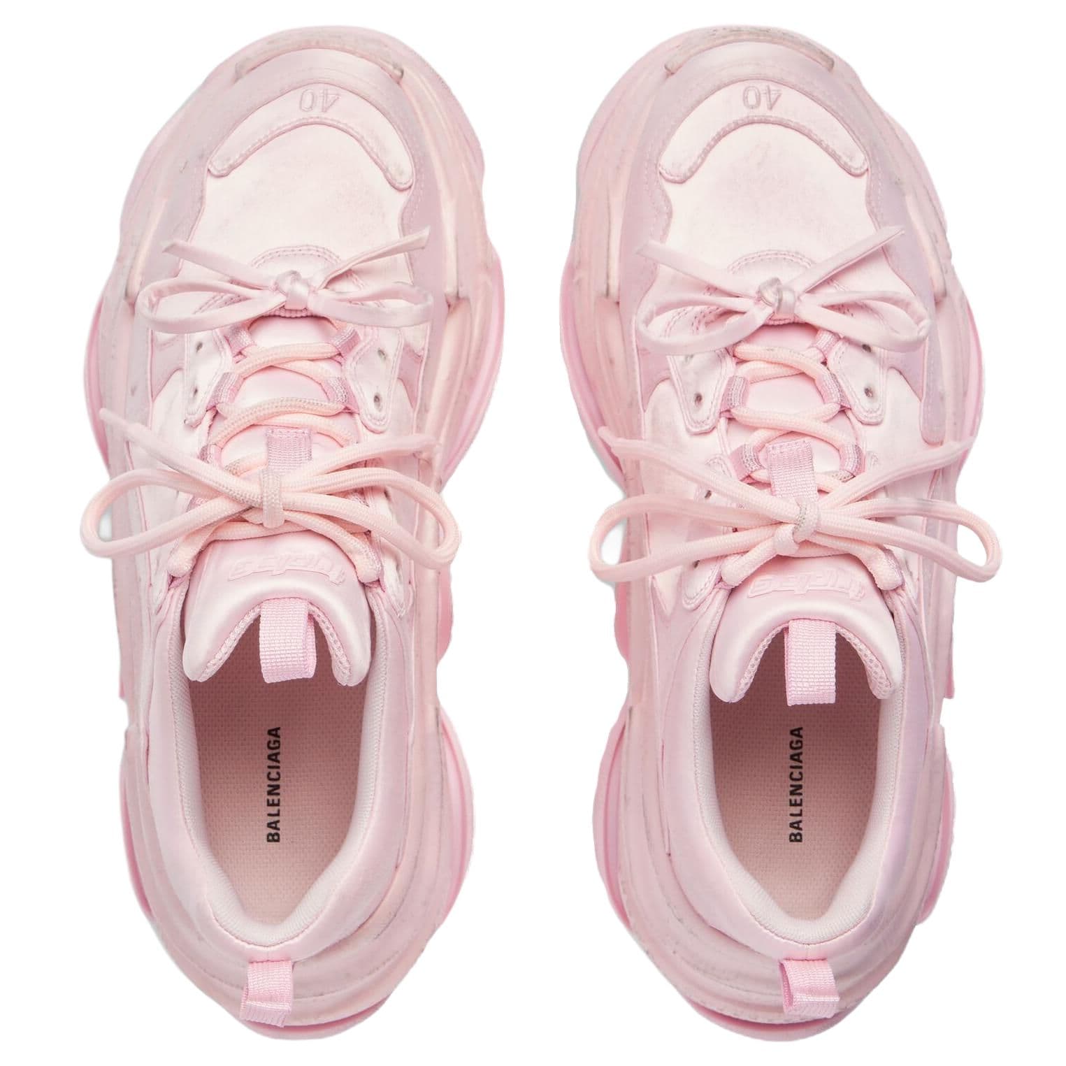 Кроссовки Balenciaga Triple S Ткань Низкий Верх Повседневная Обувь Женская Розовая - изображение 4