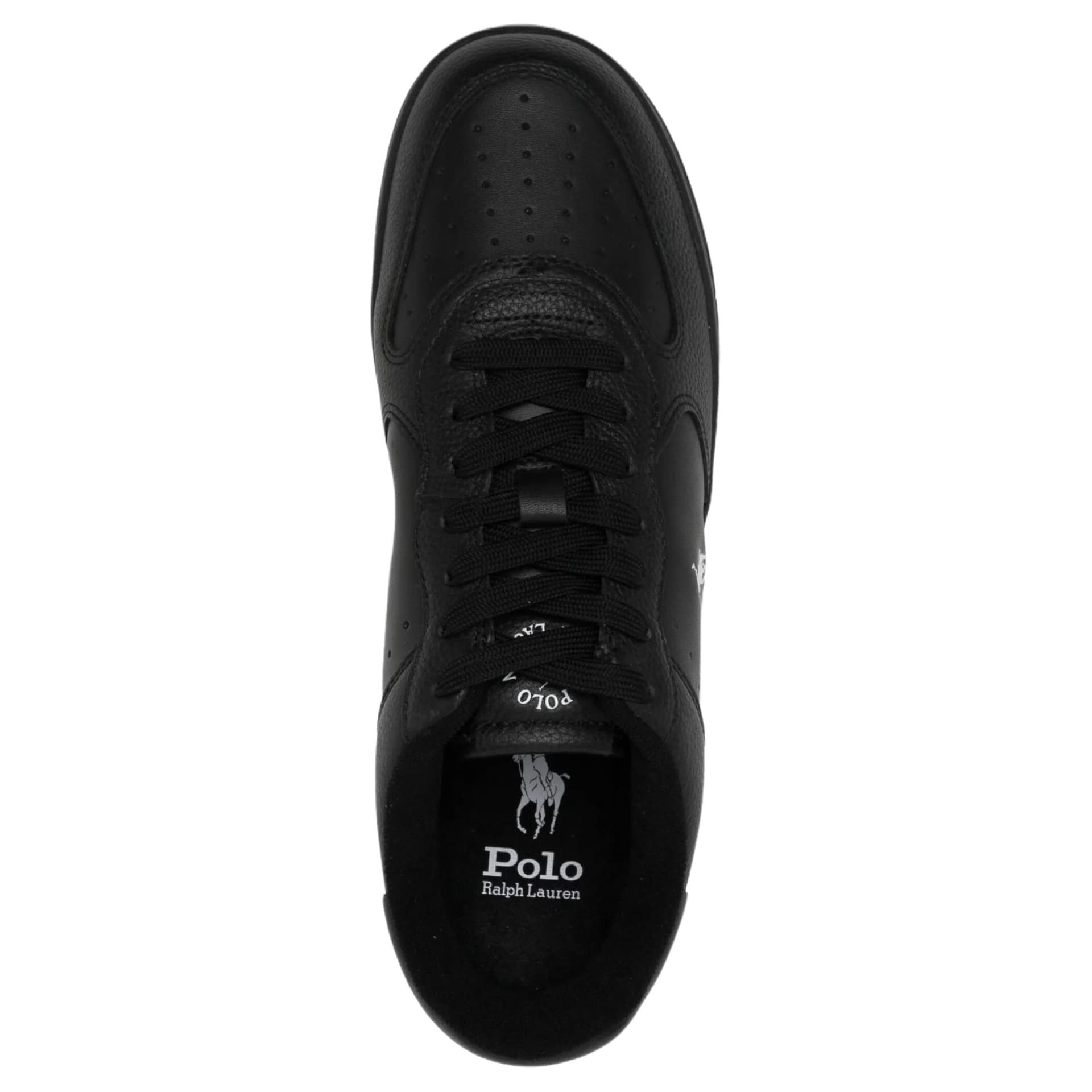 Кроссовки Polo Ralph Lauren Корт Кожа Низкий Верх Скейтборд Обувь Мужская Черная - изображение 5
