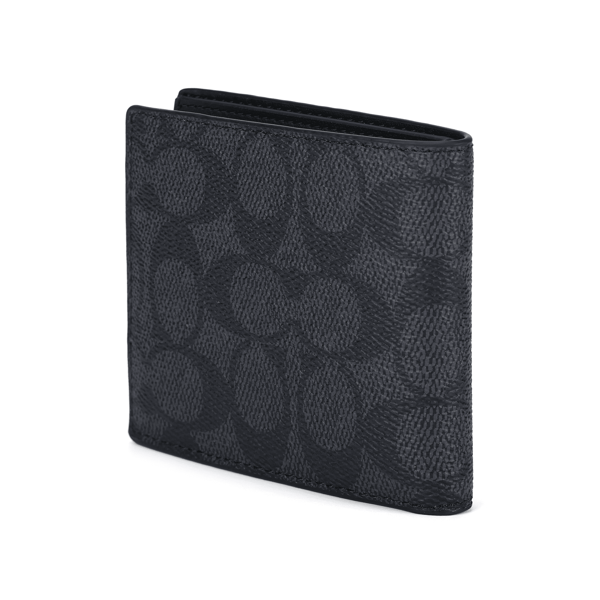 Кошелек COACH Кошелек Billfold с покрытием из холста маленький мужской черный - изображение 5