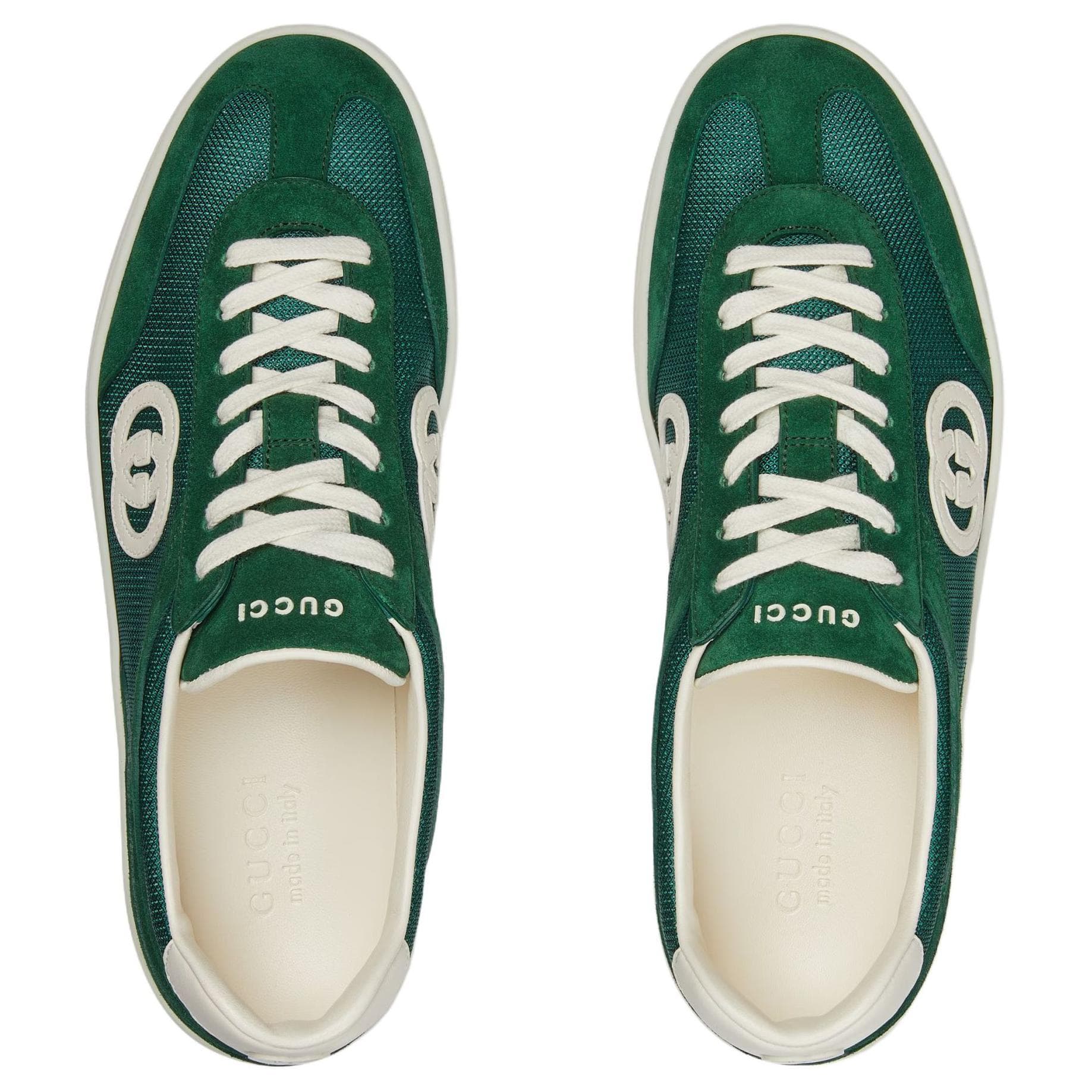 Кроссовки Gucci Suede Lace-Up Sneakers Green - изображение 4