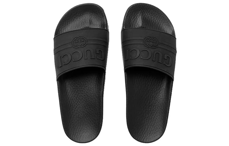 Сандалии Gucci Rubber Slide Black - изображение 4