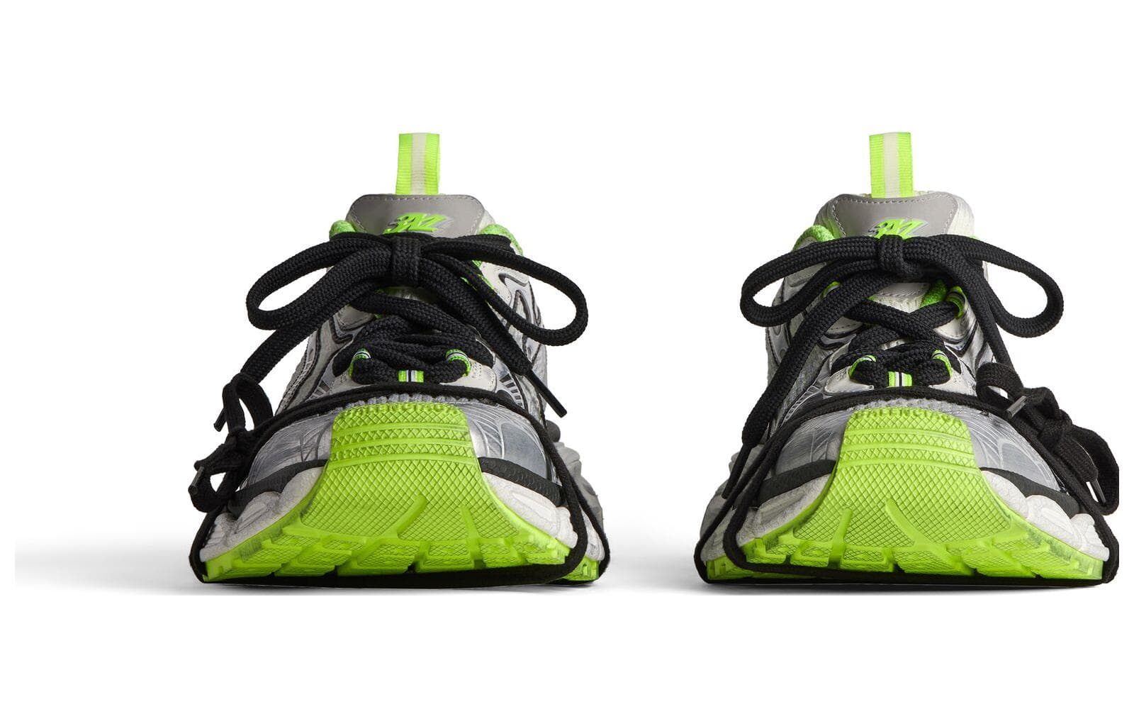 Кроссовки Balenciaga Triple S ПУ (полиуретан) сетчатая ткань низкий топ повседневная обувь женский серебристый с эффектом старения - изображение 3