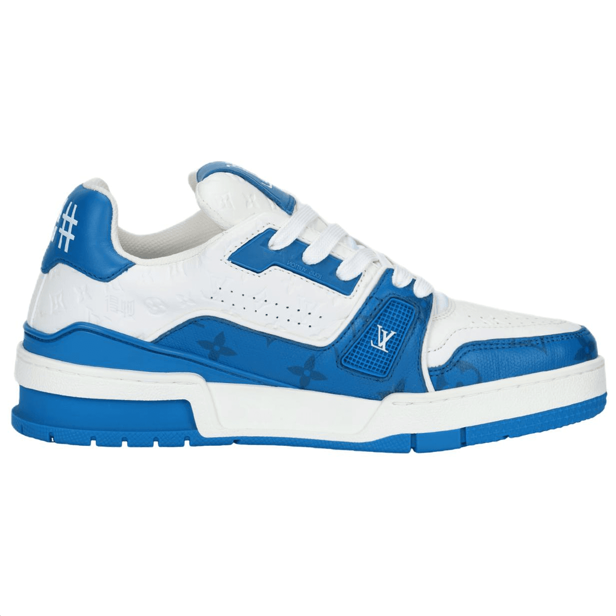 Кроссовки Louis Vuitton Trainer Lace-Up White Blue - изображение 2