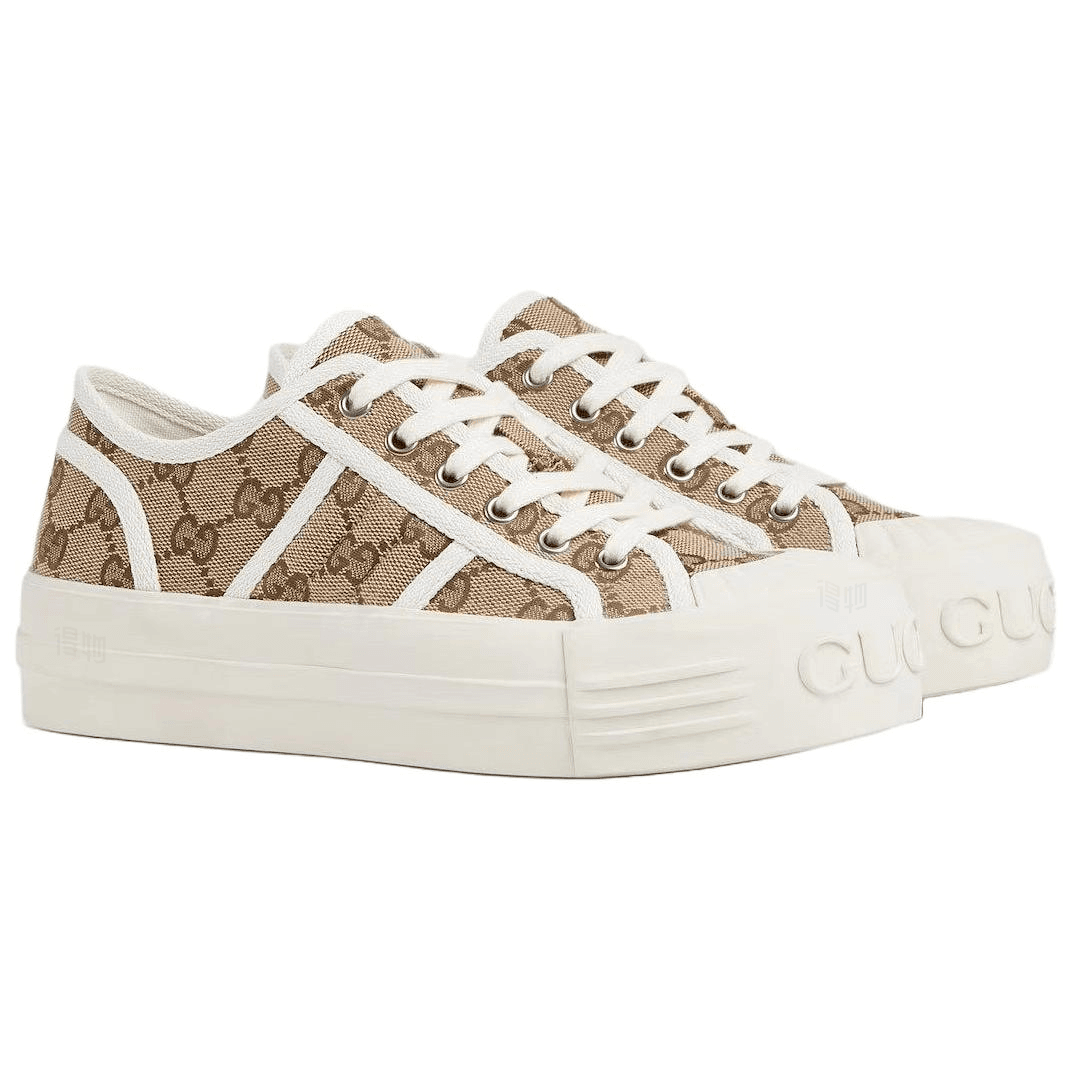 Кеды Gucci Canvas Platform Sneakers Beige - изображение 3