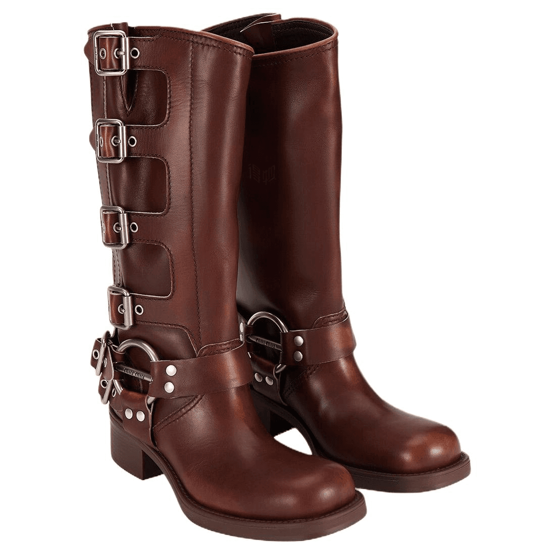 Ботинки Miu Miu Round Toe Leather Boots - изображение 4