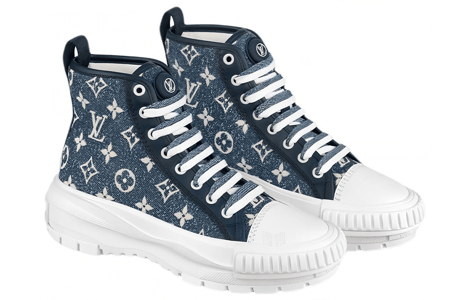 Ботинки Louis Vuitton Squad High-Top White Blue - изображение 3