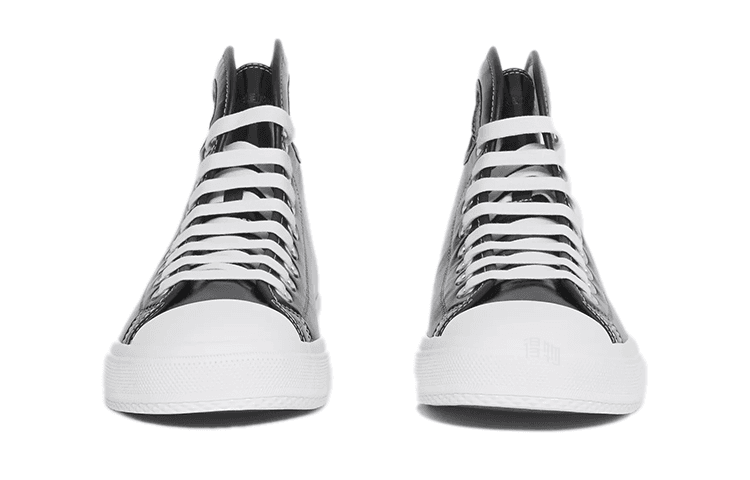 Кроссовки Burberry High-Top Leather Sneakers Black - изображение 3