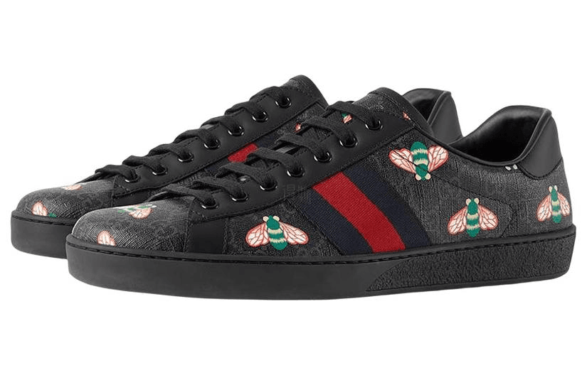 Кроссовки Gucci Ace Bee Print Black - изображение 3