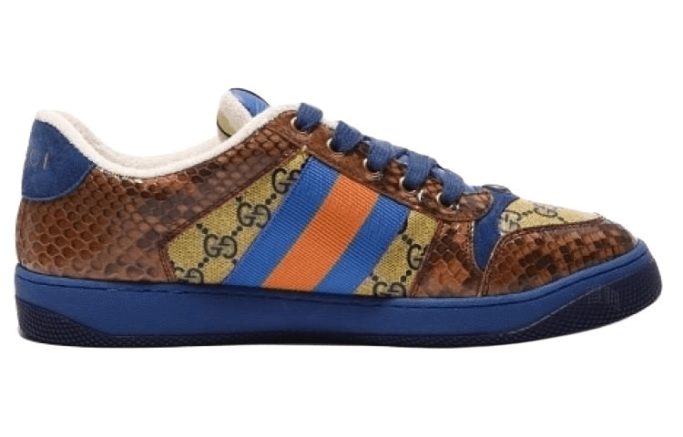 Кроссовки Gucci Low-Top Sneakers Blue Yellow - изображение 2