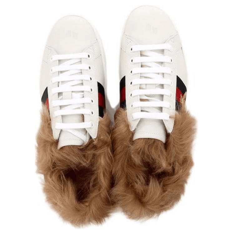 Кроссовки Gucci Ace Wool Embroidered Bee - изображение 4