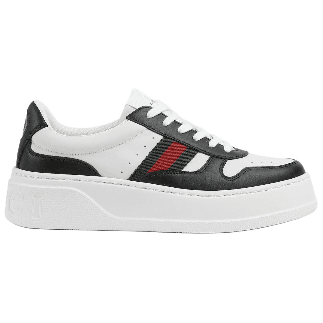 Кроссовки Gucci Leather Round Toe Low Top Sneakers Black - изображение 2