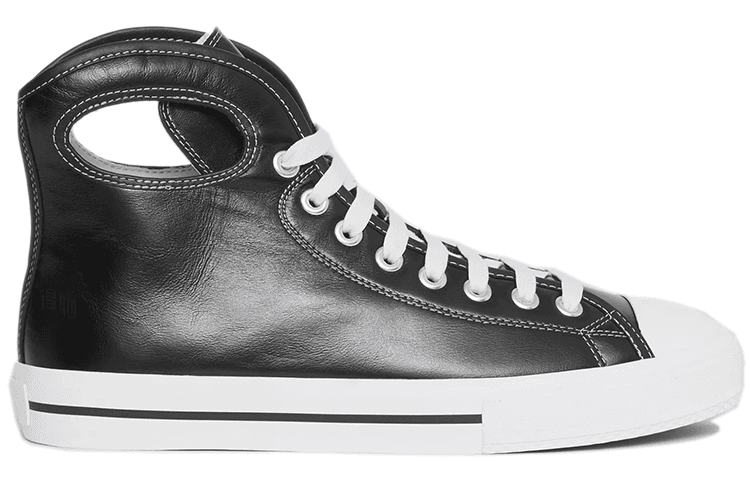 Кроссовки Burberry High-Top Leather Sneakers Black - изображение 2