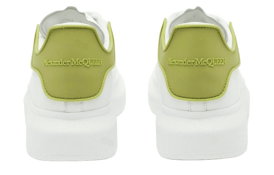 Кроссовки Alexander McQueen Leather Low Top Sneakers White Green - изображение 4