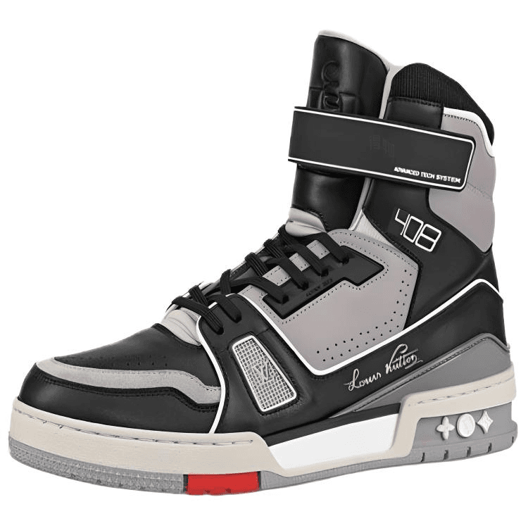 Кроссовки Louis Vuitton Trainer High Top Grey Black - изображение 2