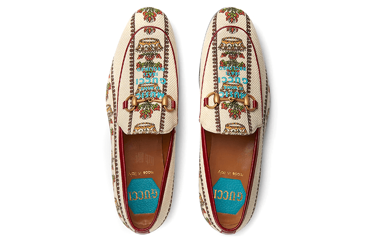 Ботинки Gucci 100th Anniversary Flat Casual Shoes White Red - изображение 3