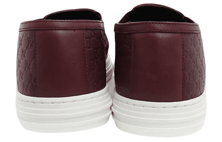 Ботинки Gucci Leather Slip-On Fashion Sneakers Burgundy - изображение 4