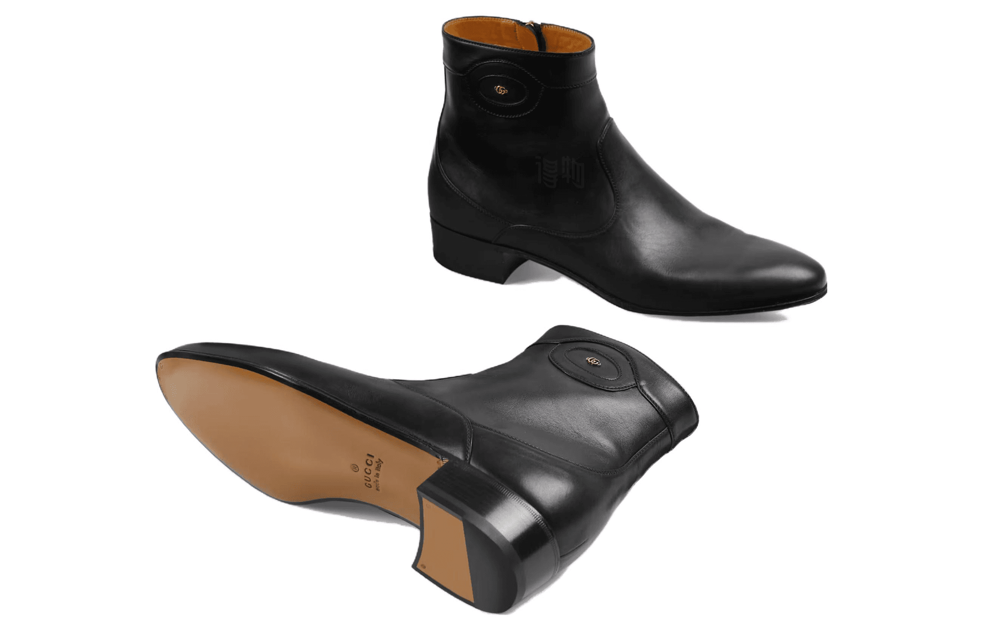 Сапоги Gucci Leather Ankle Boots Black - изображение 5