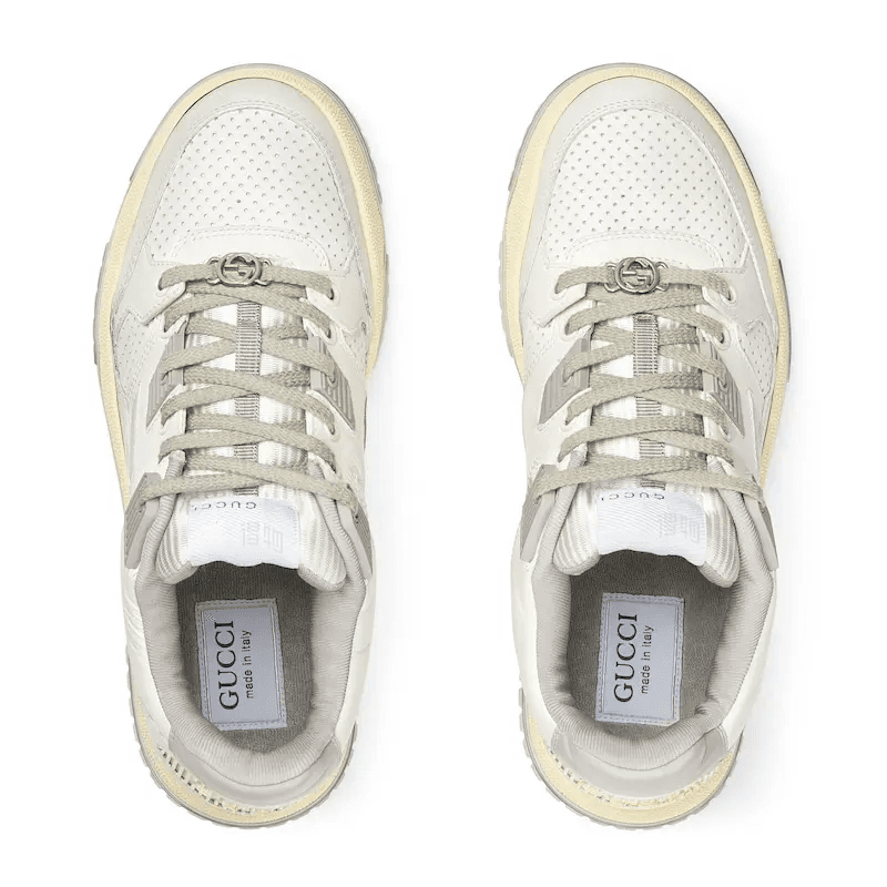 Кроссовки Gucci Leather Low Top Sneakers Off-White - изображение 4