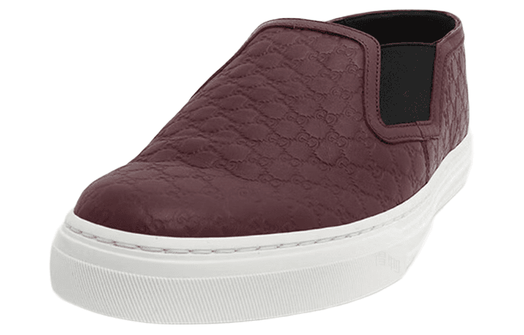 Ботинки Gucci Leather Slip-On Fashion Sneakers Burgundy - изображение 2