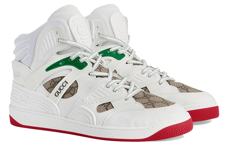 Ретро баскетбольные кроссовки Gucci Basket High Top Retro Basketball Shoes White - изображение 3