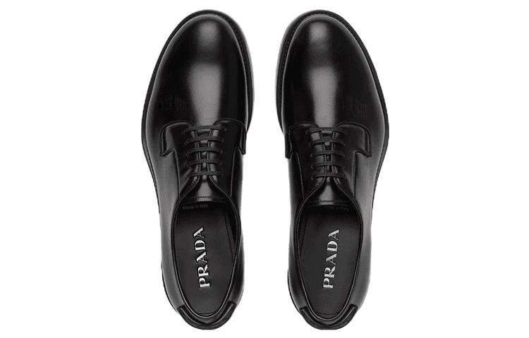 Prada Lace-Up Leather Shoes Black - изображение 4