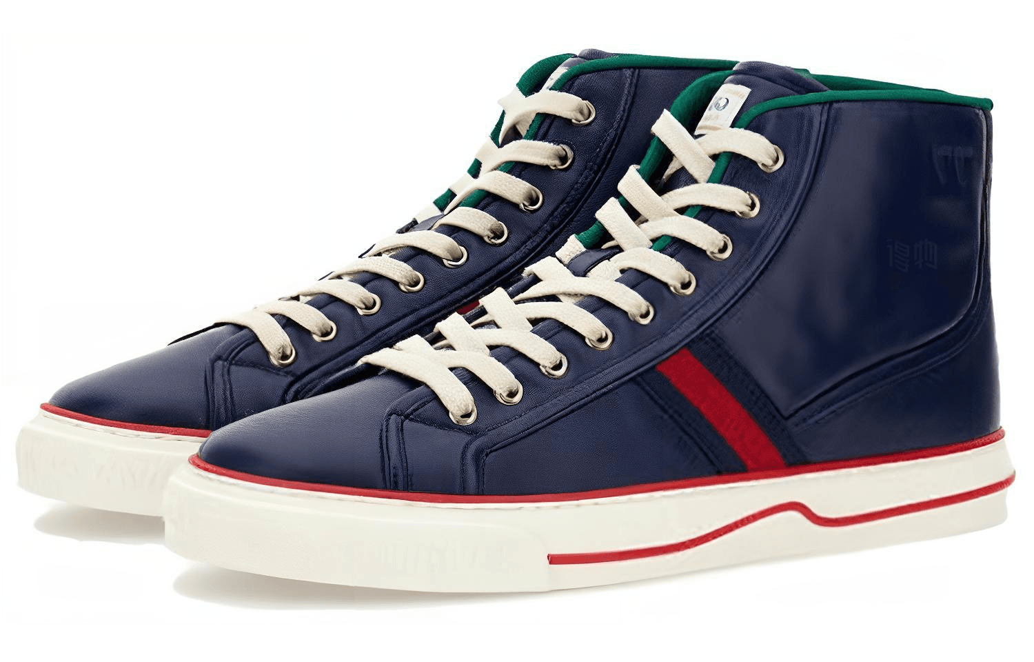 Кроссовки Gucci High-Top Sneakers Blue White - изображение 3