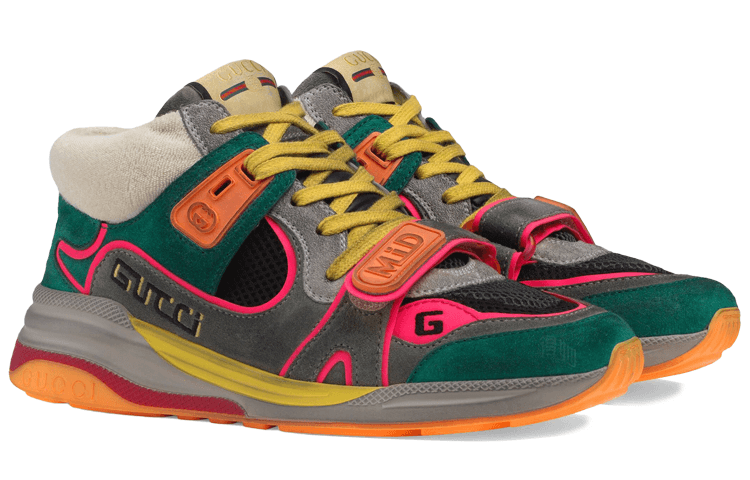 Кроссовки GUCCI Ultrapace Suede Mid Sneakers Green - изображение 2