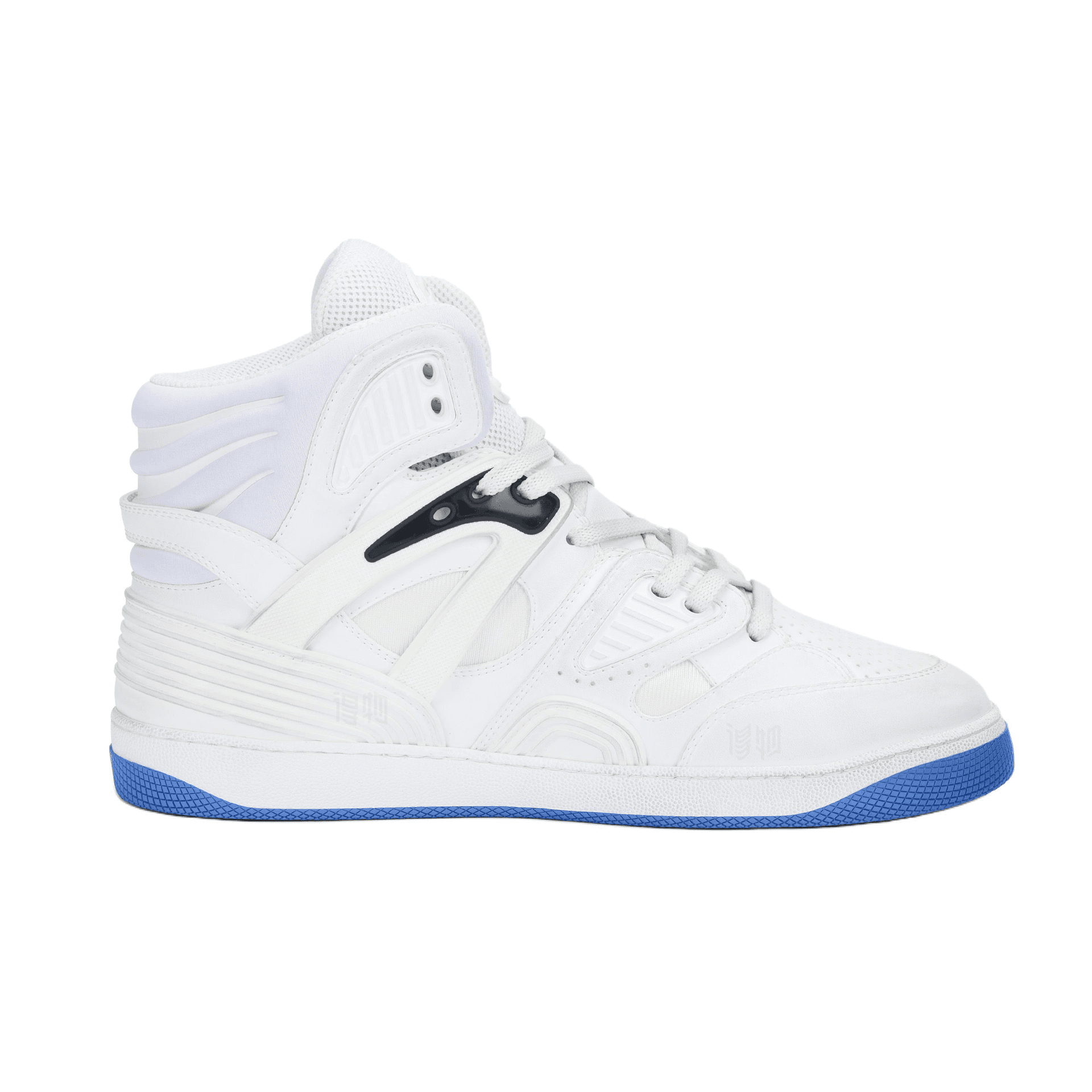 Ретро баскетбольные кроссовки Gucci Basket High Top Blue White - изображение 2