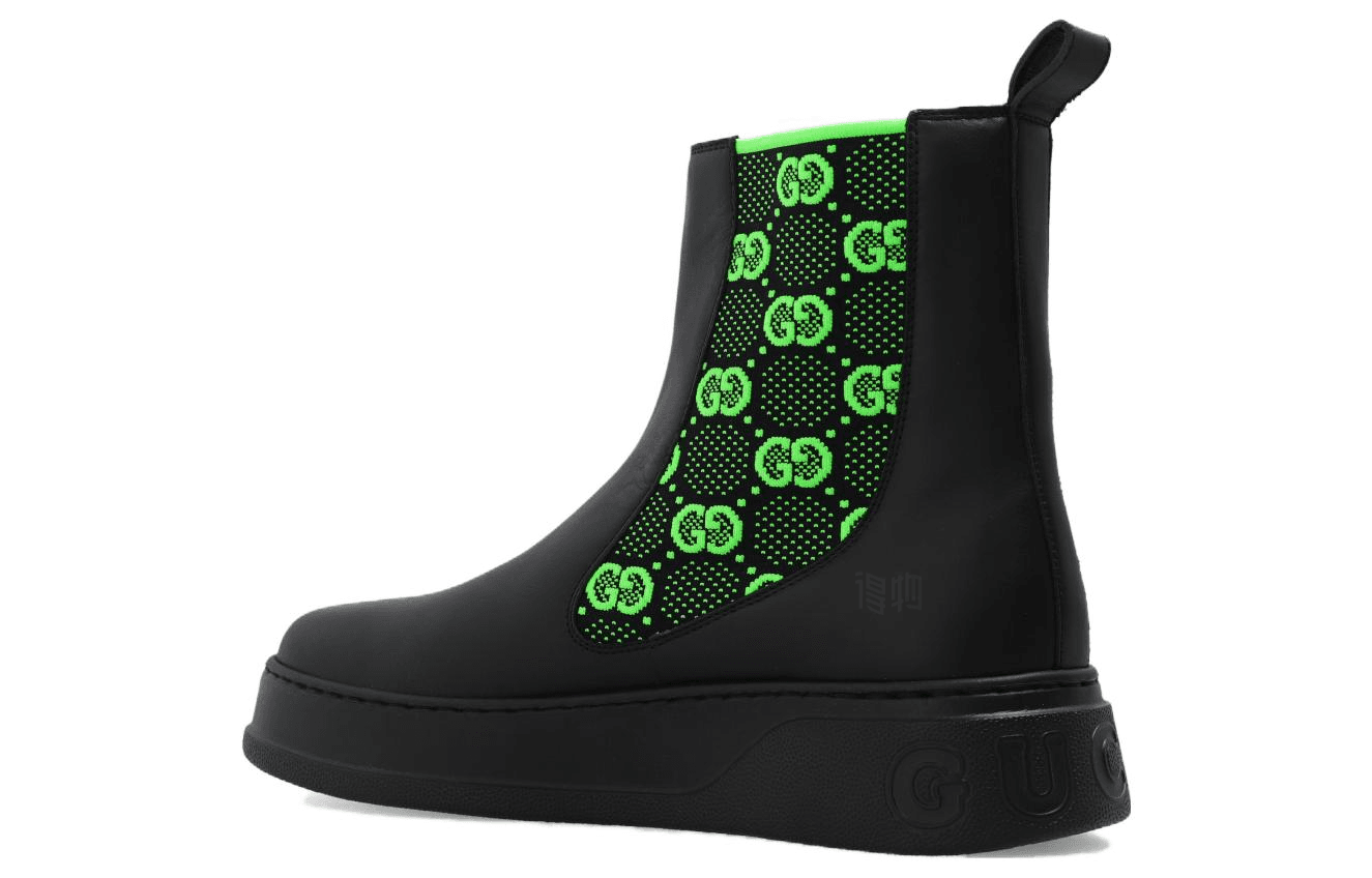Ботинки челси Gucci Chelsea Boots Black Green - изображение 3