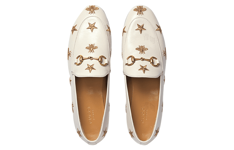 Тапочки Gucci Jordaan Leather Loafers White - изображение 4
