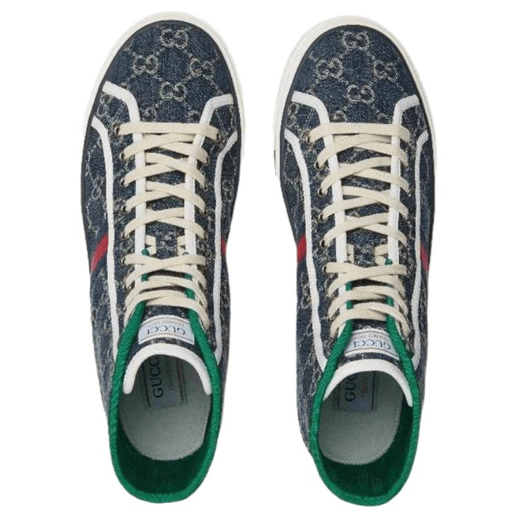 Кроссовки Gucci Tennis 1977 High-Top Blue - изображение 3