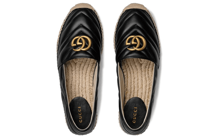Gucci Logo Fisherman Flats Black - изображение 3