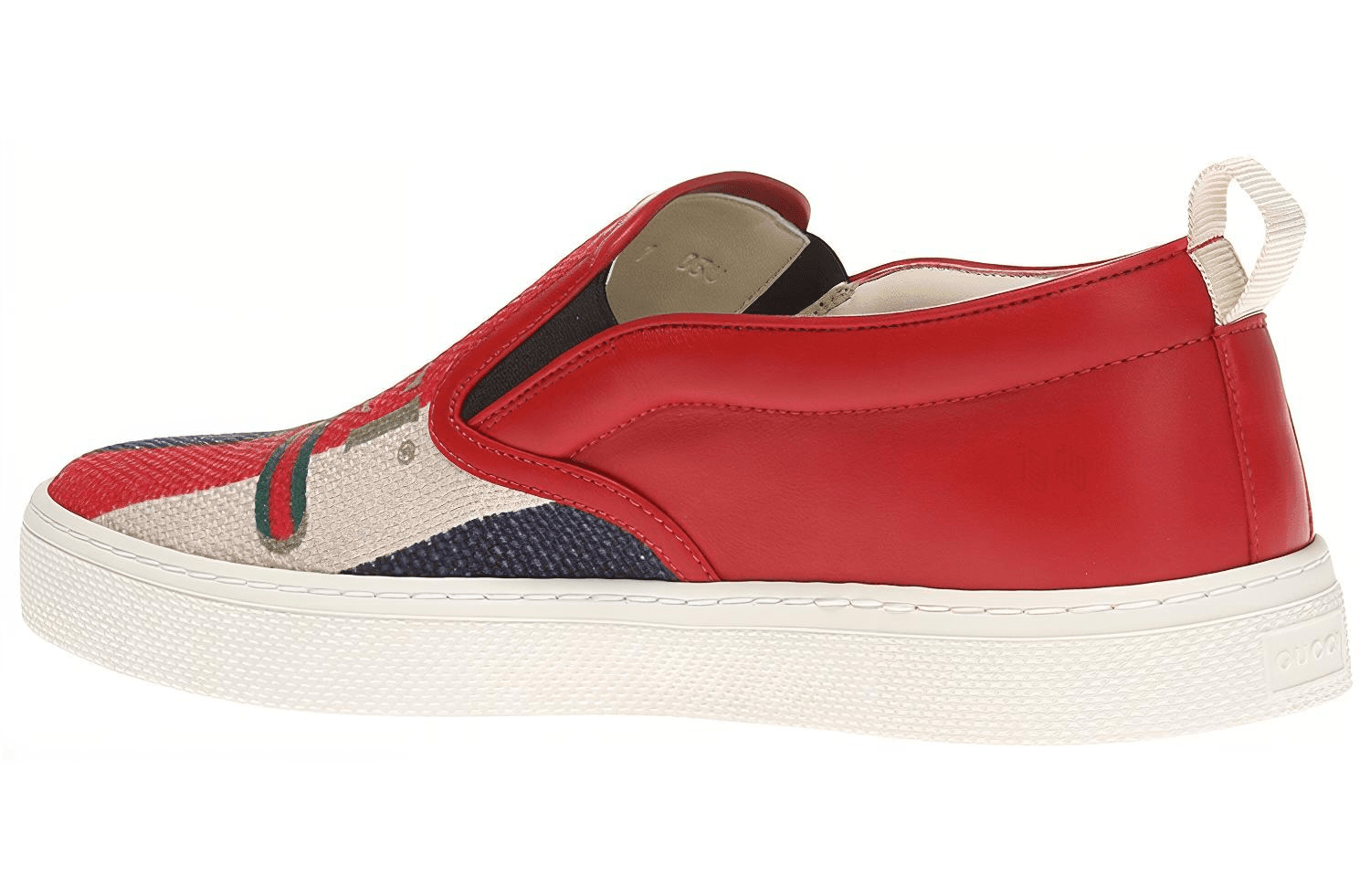 Кеды Gucci Canvas Leather Slip-On Sneakers Red White - изображение 3