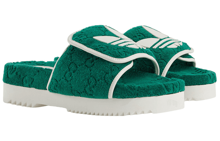 Сандалии adidas x Gucci GG Slides Green - изображение 2