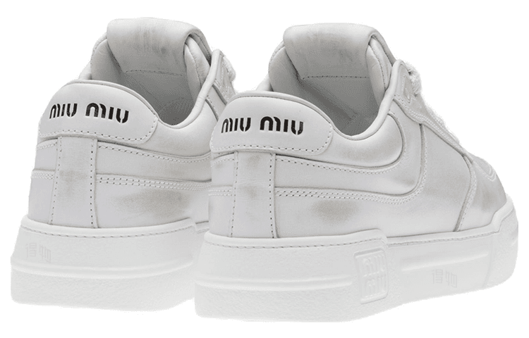 Кроссовки Miu Miu Leather Low-Top Sneakers White - изображение 4