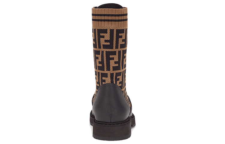 Ботинки Fendi FF Motif Leather Biker Boots Black - изображение 5